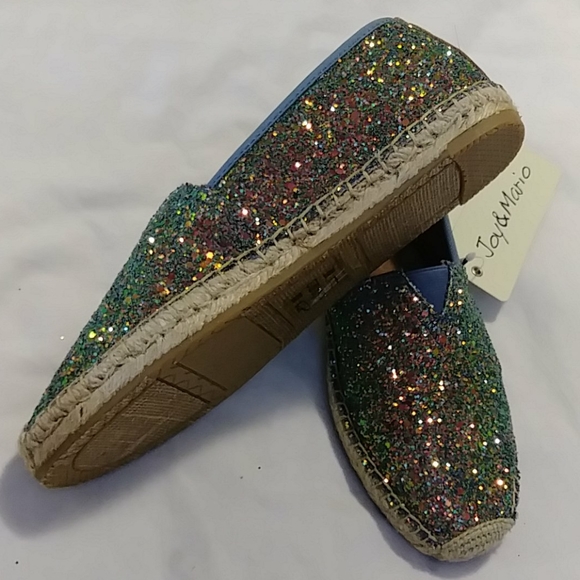 Glitter Slip On Espadrille Shoes - Picture 6 of 10